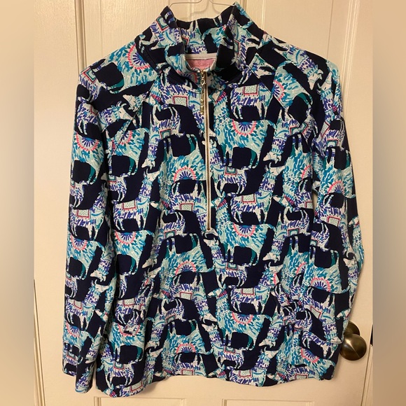 Lilly Pulitzer Tops - Lilly Pulitzer Alpaca My Bags 1/2 zip